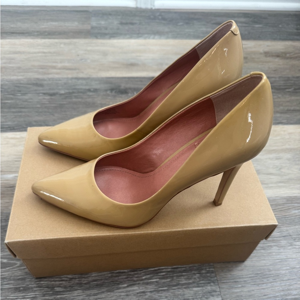 Leather Tan High Heels Pumps